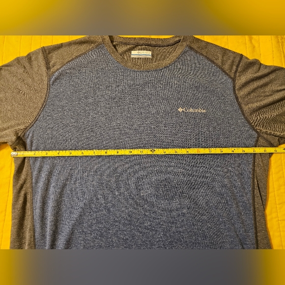 Columbia two-tone blue grey omni-wick tee shirt men's large - Picture 6 of 11